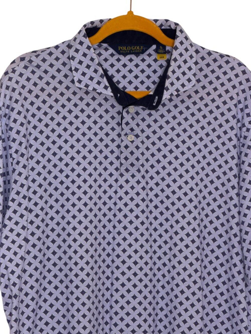 Polo Golf Ralph Lauren Mens Shirt Top Geometric Blue XL - Picture 2 of 9